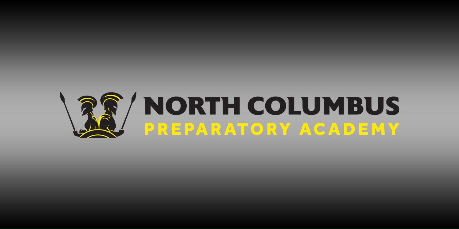 North Columbus Preparatory Academy logo with two helmeted figures.